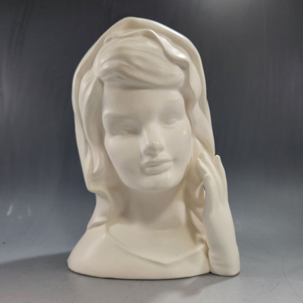 VTG Jackie Kennedy Head Vase 1964 White Silhouette Planter Inarco E-1853 - Japan